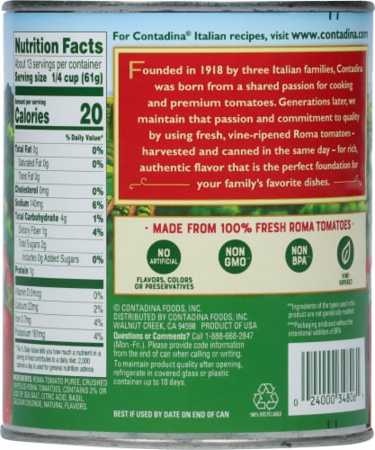 Contadina® Crushed Tomatoes with Italian Herbs Perspective: back