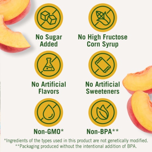 Del Monte® Diced Peaches Fruit Cup Snacks No Sugar Added 4 Pack Perspective: back