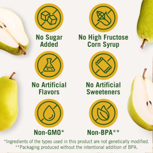Del Monte No Sugar Added Diced Pears Fruit Cup Snacks Perspective: back
