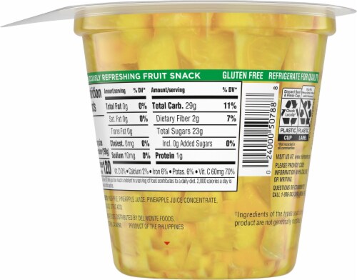Del Monte® Fruit Naturals Pineapple Chunks Perspective: back