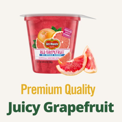 Del Monte No Sugar Added Red Grapefruit Fruit Cup Perspective: back