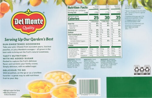 Del Monte® Fruit Cup Snacks No Sugar Added Perspective: back