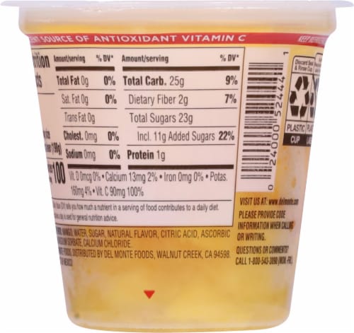Del Monte® Fruit Naturals Mango Chunks in Light Syrup Fruit Cup Perspective: back