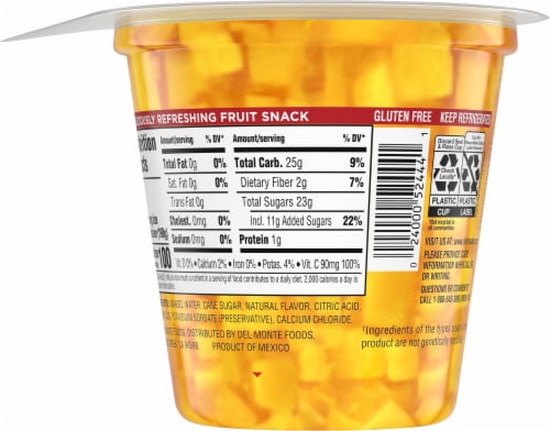 Del Monte® Fruit Naturals Mango Chunks in Extra Light Syrup Fruit Cup Perspective: back