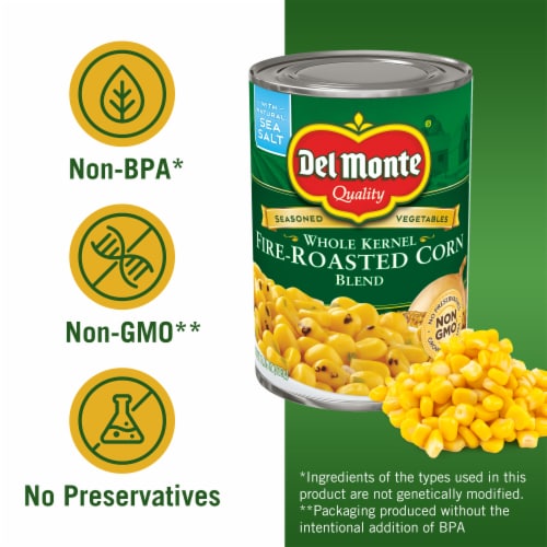 Del Monte Fire Roasted Whole Kernel Corn Blend Perspective: back
