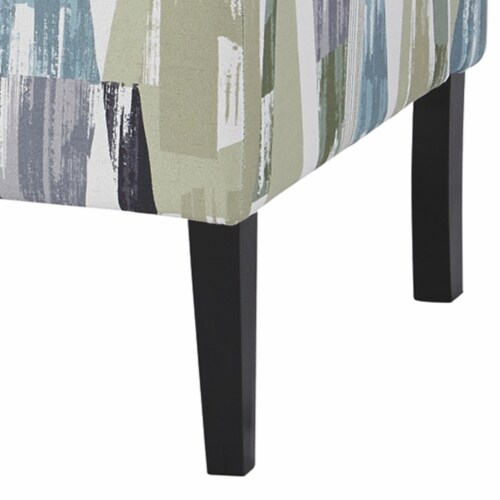 Ashley Triptis Slipper Chair in Green and Gray Perspective: back