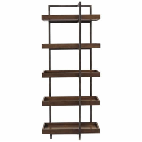 Ashley Furniture Starmore Left or Right Wood Pier in Brown & Gunmetal Perspective: back