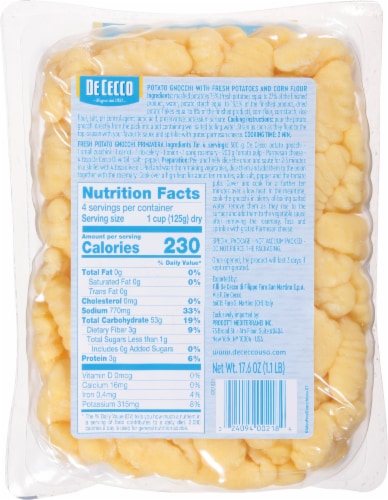 De Cecco Gluten-Free Fresh Potato Gnocchi Perspective: back