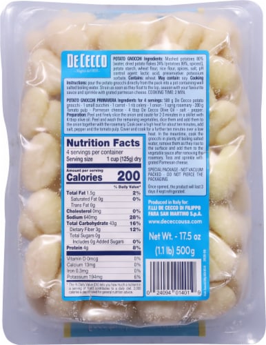 De Cecco Potato Gnocchi Perspective: back