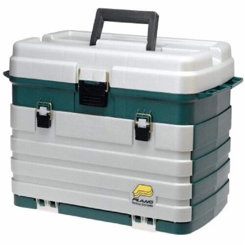 Plano Fishing Gear Organizer Tackle Box w/ Removable Bait Racks & 4 Trays,  Green, 1 Piece - Ralphs