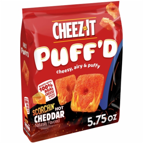 Cheez-It Puff'd Scorchin' Hot Cheddar Cheesy Baked Snacks Perspective: back