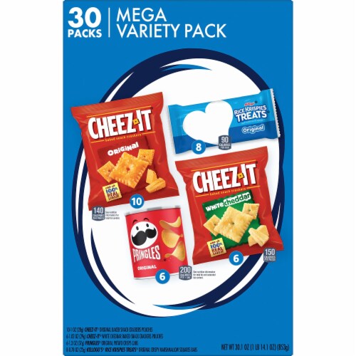Cheez-It, Pringles, & Rice Krispie Treats Mega Variety Pack Perspective: back