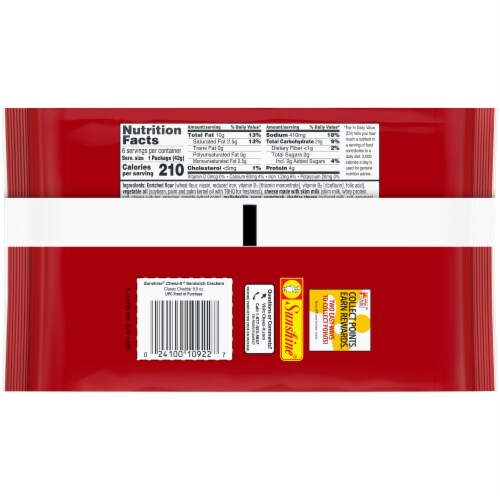 Cheez-It Classic Cheddar Sandwich Crackers Perspective: back