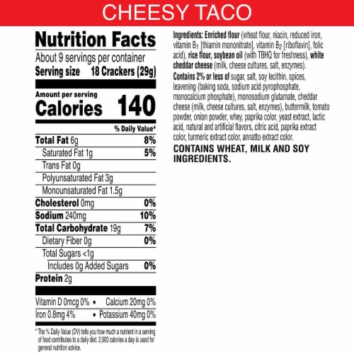 Cheez-It Grooves Loaded Cheesy Taco Crunchy Cheese Snack Crackers Perspective: back
