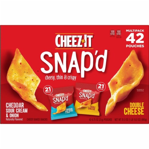 Cheez-It Snap'd Cheese Cracker Chips Variety Pack Perspective: back