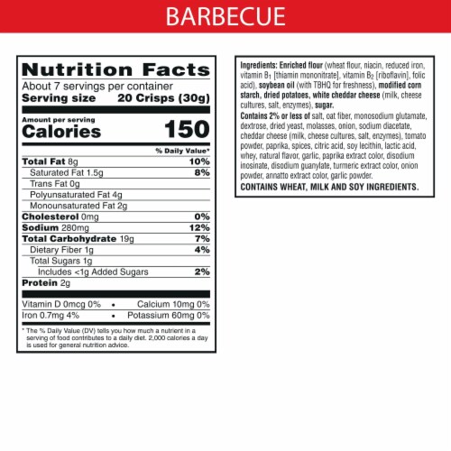 Cheez-It Snap'd BBQ Cheese Cracker Chips Perspective: back