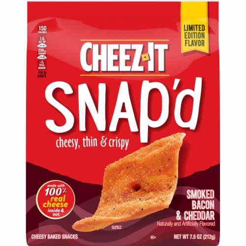 Cheez-It® Snap'd Smoked Bacon and Cheddar Cheesy Baked Snacks Perspective: back