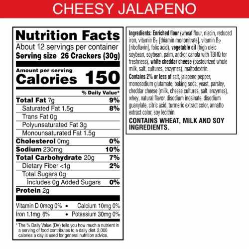 Cheez-It® Cheesy Jalapeño Cheese Crackers Perspective: back