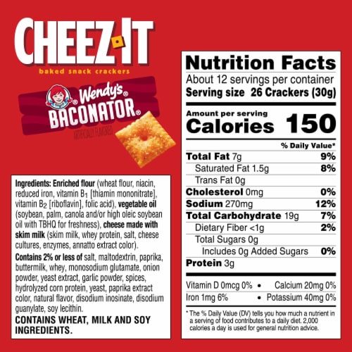 Cheez-It® Wendy's Baconator Baked Snack Crackers Perspective: back