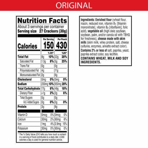 Cheez-It® Original Cheese Crackers Grab and Go Perspective: back