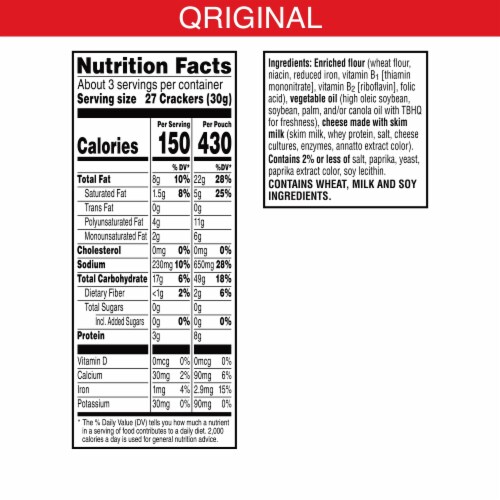Cheez-It® White Cheddar Baked Snack Cheese Snack Crackers Perspective: back