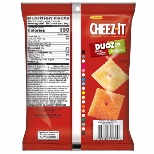 Cheez-It Duoz Sharp Cheddar Parmesan Baked Snack Crackers