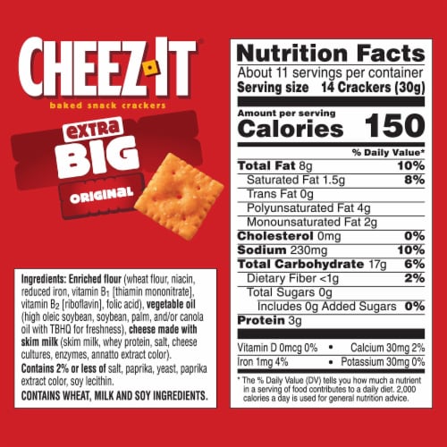 Cheez-It® Extra Big Cheese Crackers Perspective: back