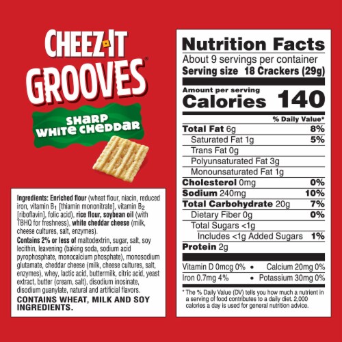 Cheez-It Grooves Sharp White Cheddar Cheese Crackers Perspective: back