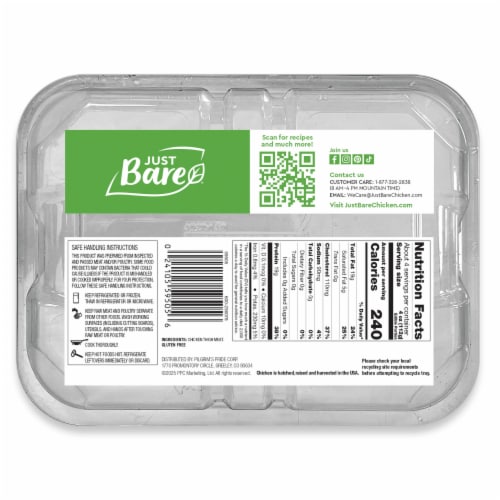 Just Bare Brand Chicken Thighs Perspective: back