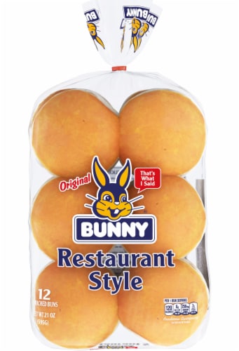 Bunny Hamburger White Hamburger Buns Perspective: back