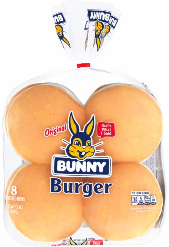 Bunny Plain Hamburger Buns Perspective: back