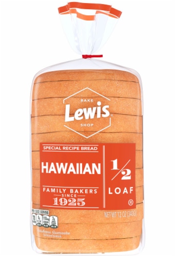 Lewis Bake Shop Sweet Hawaiian Half Loaf Bread Perspective: back