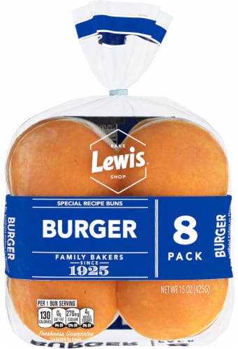 Lewis Bake Shop White Burger Buns Perspective: back