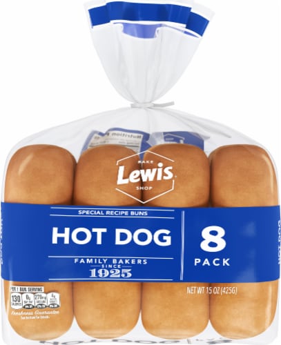 Lewis Bake Shop White Hot Dog Buns Perspective: back