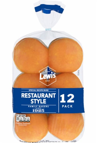 Lewis Bake Shop White Restaurant Style Buns Perspective: back