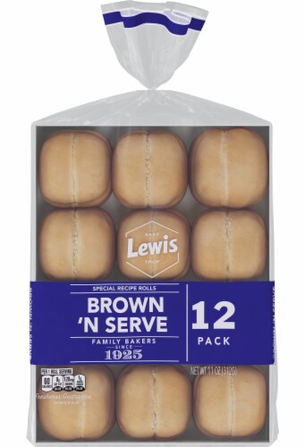 Lewis Bake Shop Brown 'n Serve Rolls Perspective: back