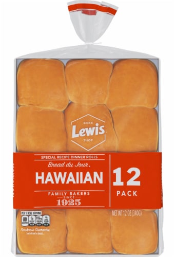 Lewis Bake Shop Sweet Hawaiian Dinner Rolls Perspective: back