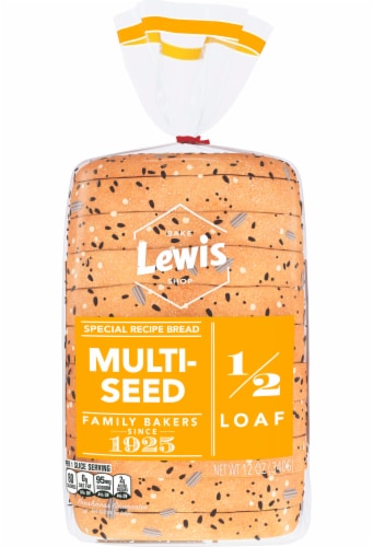 Lewis Bake Shop Half Loaf Multiseed Special Recipe Bread Perspective: back