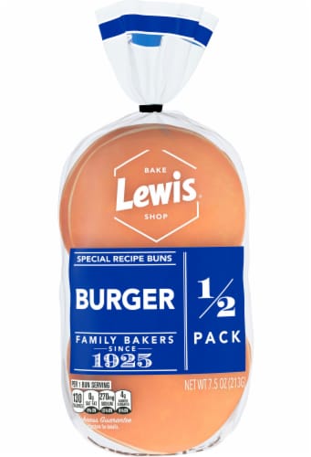 Lewis Bake Shop White Half Pack Burger Buns Perspective: back