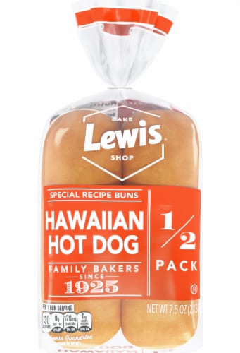 Lewis Bake Shop Hawaiian Half Pack Hot Dog Buns Perspective: back