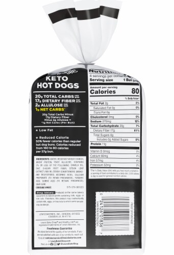 Lewis Bake Shop Keto Hot Dog Buns Perspective: back