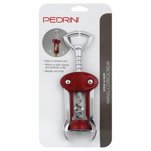 Pedrini Wine and Bar Corkscrew - Metallic Red Perspective: back