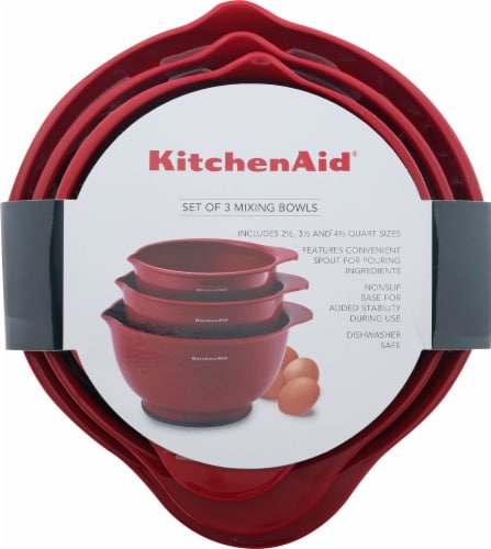 KitchenAid Prep Bowls with Lids, Set of 4, Red