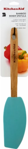 KitchenAid Bamboo Handle Mixer Spatula - Aqua Sky Perspective: back