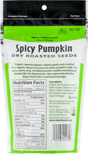 Eden Organic Spicy Pumpkin Seeds Perspective: back