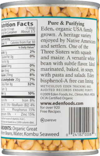 Eden Organic Great Northern Beans Perspective: back
