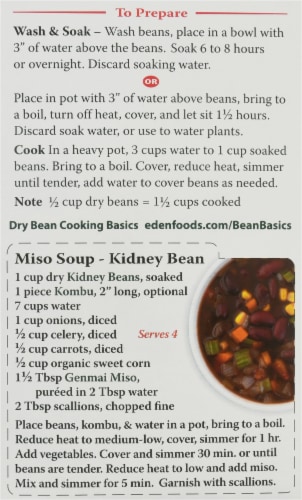 Eden Organic Dried Kidney Beans Perspective: back