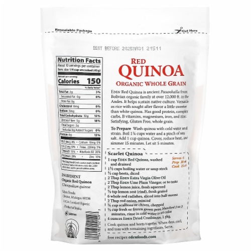 Red Quinoa, Organic Perspective: back