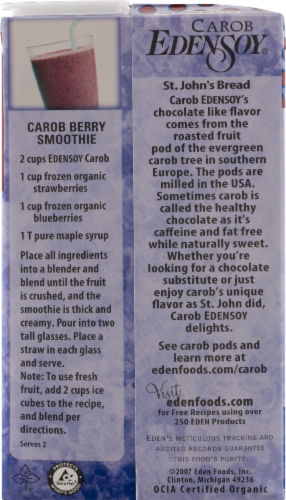 Organic Edensoy Carob Soy Milk Perspective: back
