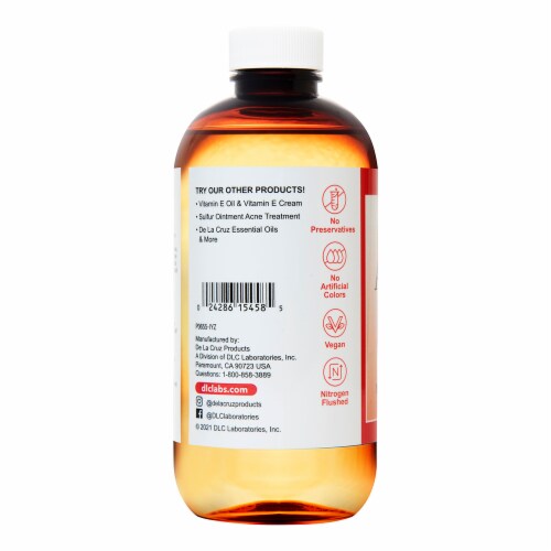 De La Cruz Sweet Almond Oil for Skin and Hair 8 fl oz Jumbo Size Perspective: back